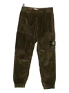 Stone Island Corduroy Trousers In Green