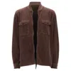 Stone Island Corduroy Trucker Pocket Zip Up Bomber Jacket In Brown