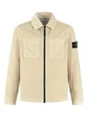 Stone Island Corduroy Zip-up Jacket In Nude