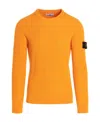 Stone Island Compass-patch Crew-neck Jumper In Yellow