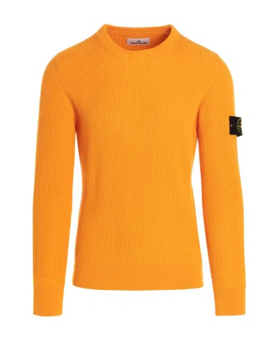 STONE ISLAND COMPASS-PATCH RIBBED-KNIT JUMPER