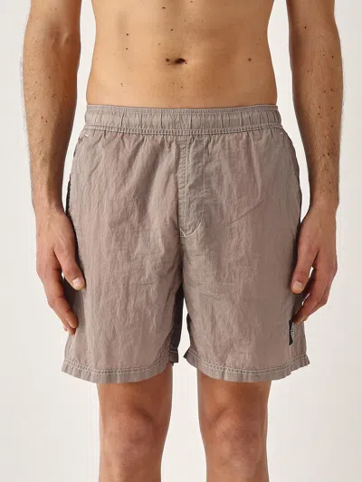 Stone Island Costume Con Logo Compass Swim Shorts In Gray