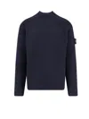 Stone Island Cotton And Virgin Wool Sweater In Blue