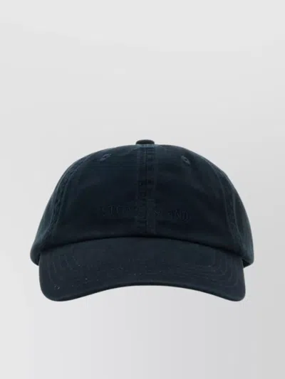 Stone Island Blue Baseball Cap With Tone-on-tone Compass Logo On The Front In Cotton Man
