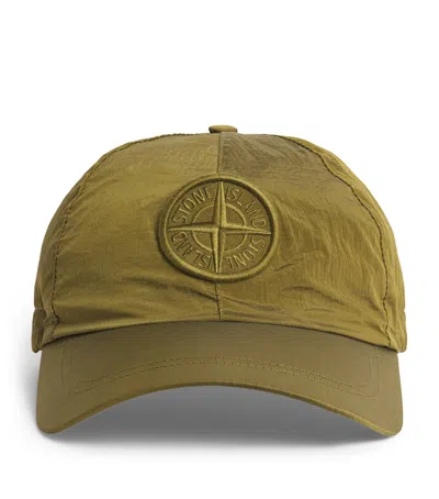 Stone Island Cotton Baseball Cap In Green