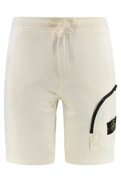 Stone Island Cotton Bermuda Shorts In Neutral