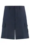Stone Island Cotton Bermuda Shorts In Blue