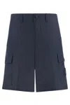 Stone Island Cotton Bermuda Shorts In Blue