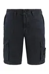 Stone Island Logo Badge Bermuda Shorts Bermuda And Short Blue In Blue
