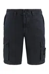 Stone Island Logo Badge Bermuda Shorts Bermuda And Short Blue In Blue
