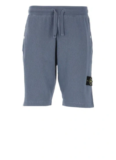 Stone Island Cotton Bermuda Shorts In Dark Blue