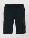 Stone Island Cotton Bermuda Shorts Featuring Cargo Pockets In Gray