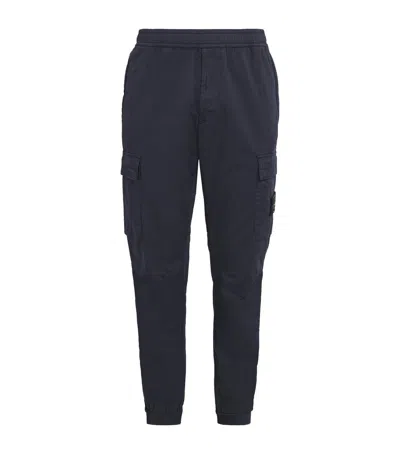 Stone Island Cotton-blend Cargo Trousers In Blue