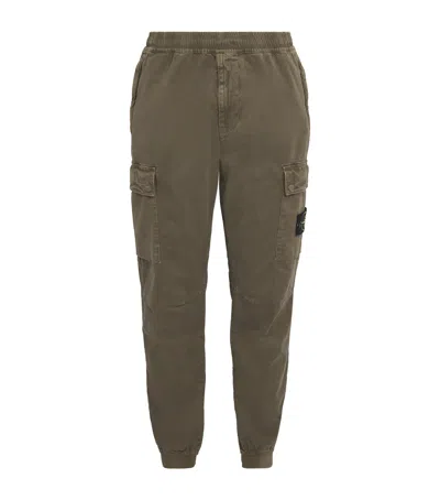 Stone Island Cotton-blend Cargo Trousers In Green