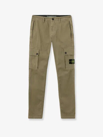 Stone Island Cotton Blend Cargo Trousers In Multi