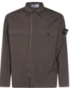Stone Island Logo Patched Two Pockets Jacket In Brown