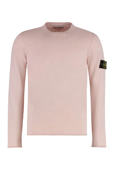 Stone Island Cotton Blend Crew-neck Sweatshirt In Pink
