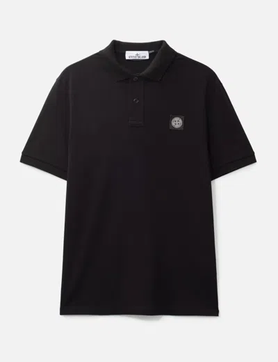 STONE ISLAND COTTON-BLEND PIQUÉ POLO SHIRT