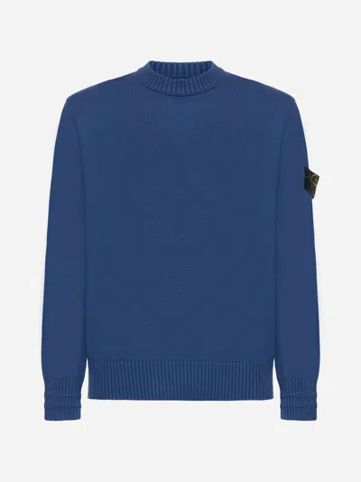 Stone Island Cotton-blend Sweater In Blu