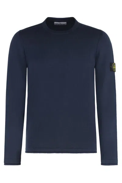 Stone Island Cotton-blend Sweater In Blue