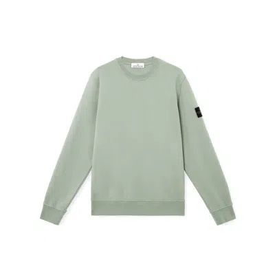 Stone Island Cotton Blend Sweatshirt With Subtle Branding In Green