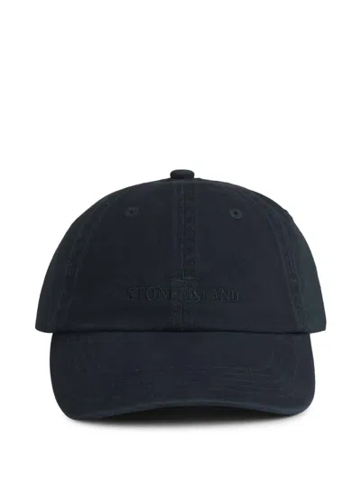 Stone Island Baseball Cap In Black