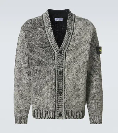 Stone Island Cotton Cardigan In Grey