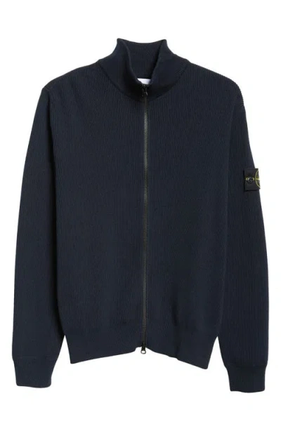 Stone Island Cotton Cardigan In V0020 Navy Blue