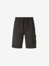 Stone Island Logo Patch Bermuda Shorts In Antracite Grey