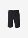Stone Island Men Slim-fit Cargo Bermuda Shorts With Zip Pockets In Navy Blue