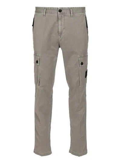 Stone Island Cotton Cargo Pants Trousers Grey In Gray