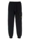 Stone Island Cargo Cotton Joggers Elastic Waistband In Black