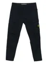 Stone Island Straight Leg Cargo Trousers With Multiple Pockets In Blue