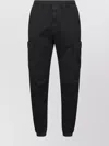 Stone Island Tapered Fit Cotton Cargo Pants With Elasticated Waistband Clothing In Black