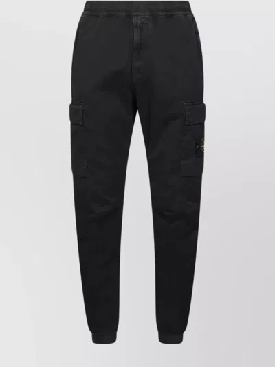 STONE ISLAND COTTON CARGO TROUSERS ELASTIC WAIST