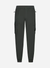 Stone Island Green Stretch Cotton Cargo Trousers In Musk