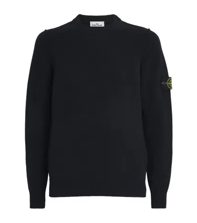 Stone Island Cotton Compass Logo Sweatshirt In Black