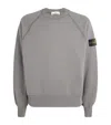 Stone Island Grey Brushed Organic Cotton Crewneck Sweatshirt In Gray