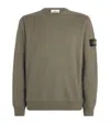 Stone Island Organic Cotton Sweatshirt With Removable Logo Patch In Green