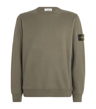 STONE ISLAND COTTON COMPASS LOGO SWEATSHIRT