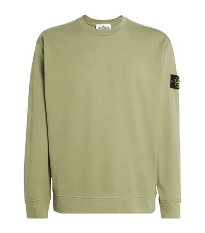 STONE ISLAND COTTON COMPASS LOGO SWEATSHIRT