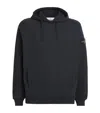 Stone Island Black Cotton Hoodie With Logo Patch In Black