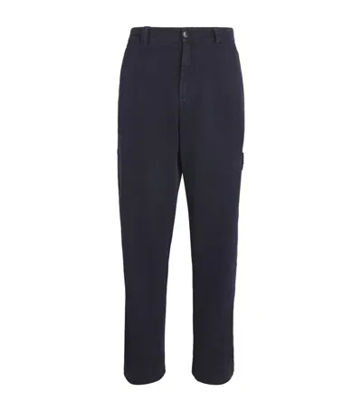 Stone Island Cotton Compass Trousers In Black