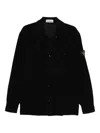 Stone Island Comfortable Overshirt With Pockets And Press Studs In Black