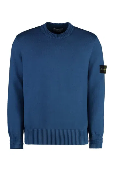 Stone Island Logo-patch Sweater In Blue