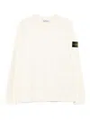 Stone Island Ribbed Crew-neck Cotton Sweater With Long Sleeves In Neutral