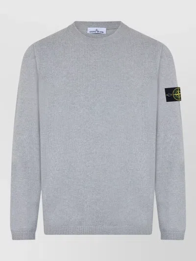 Stone Island Cotton Crew Neck Sweater Long Sleeve In Gray