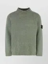 Stone Island Cotton Crew Neck Sweater With Ribbed Edges In Green
