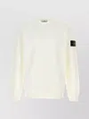 Stone Island Ivory Wool Blend Crewneck Sweater In White