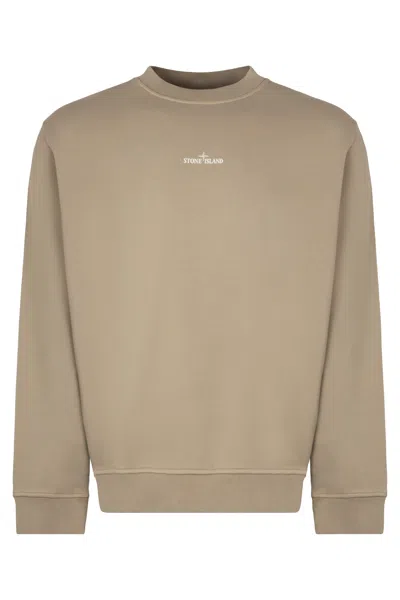 Stone Island Cotton Crew-neck Sweatshirt In Brown